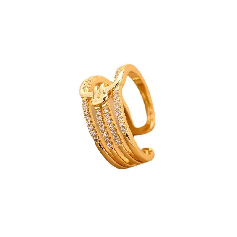 Buckle Up – Triple Band Gold Statement Ring