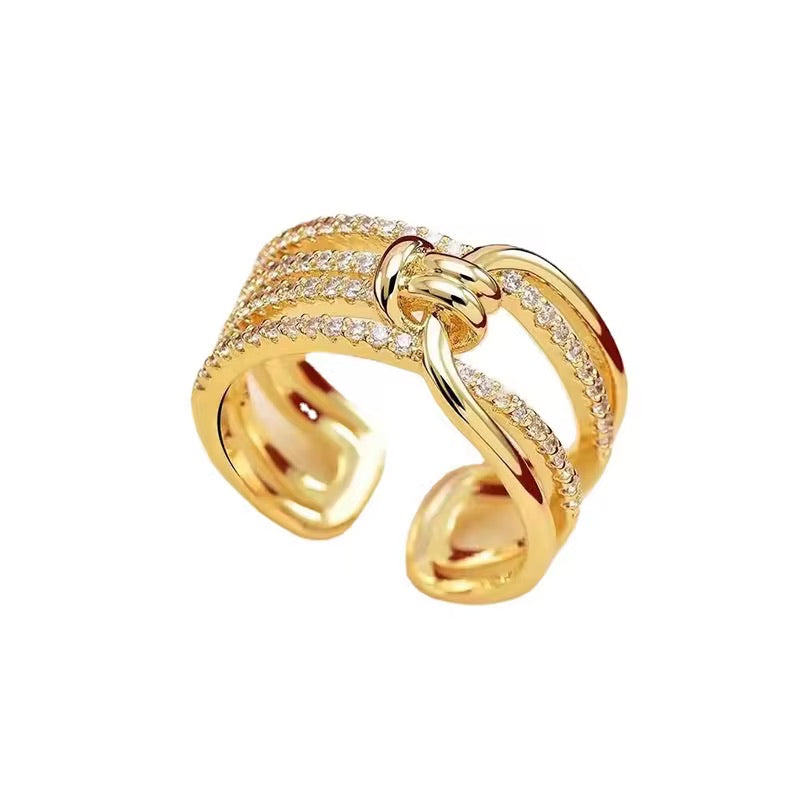 Buckle Up – Triple Band Gold Statement Ring