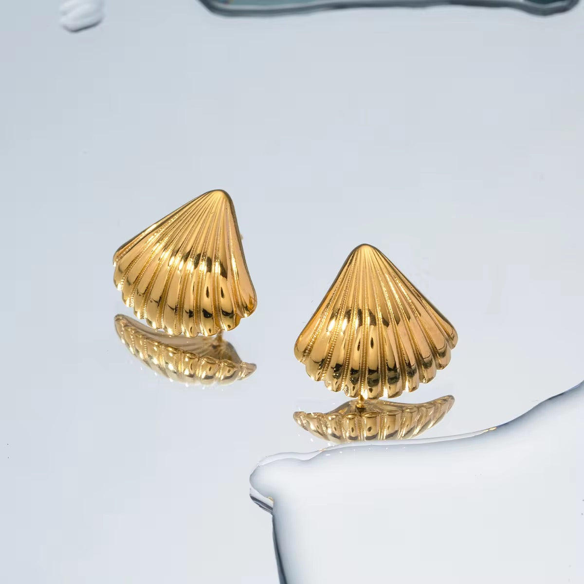 Coastal Issues - Golden Shell Earrings