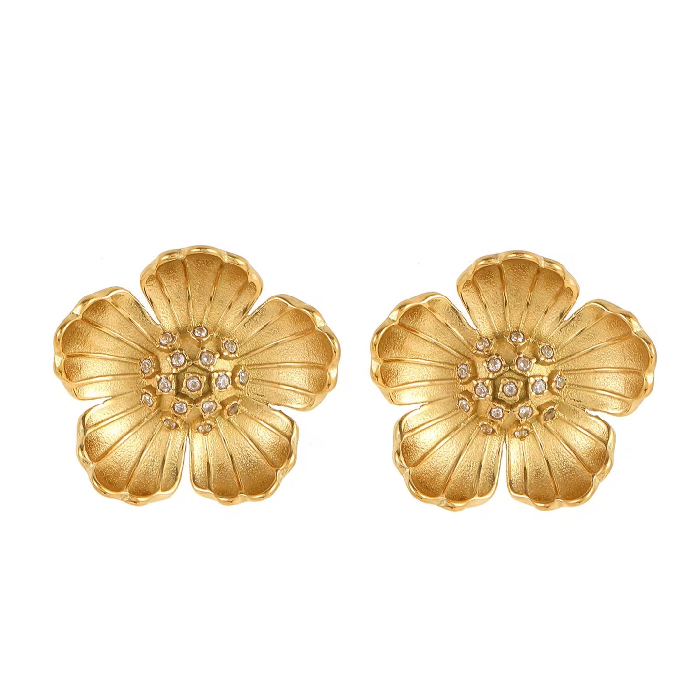 Floral Daze - Gold Flower Earrings