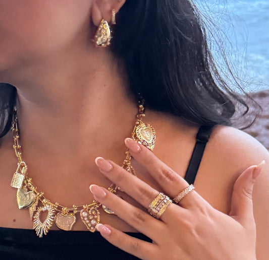 Bad Gal Bling - Chunky Gold Charm Necklace