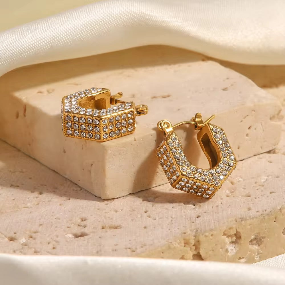 Main Character – Crystal-Heavy Bold Hoops