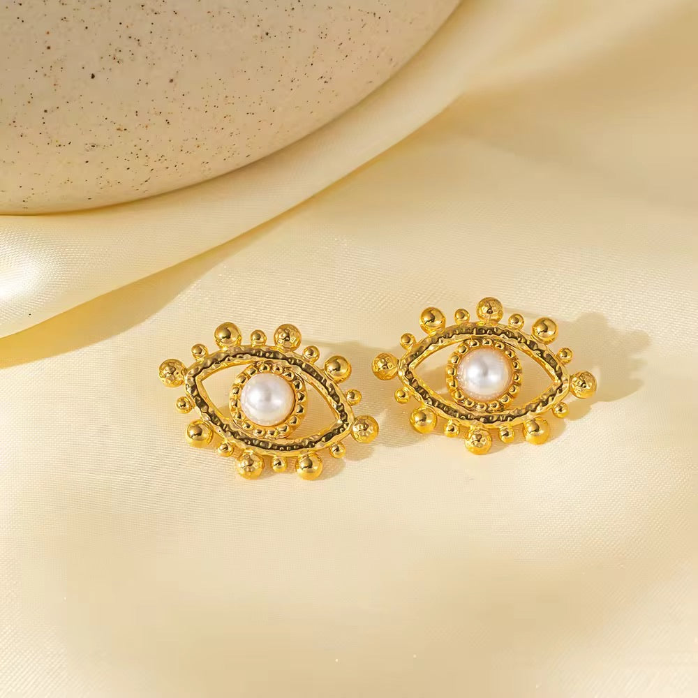 Pearl Vision - Evil Eye Earrings