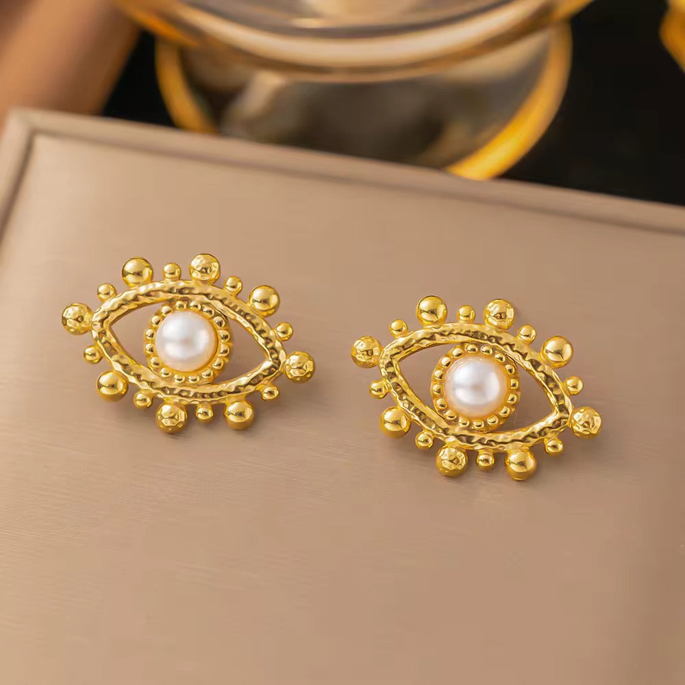Pearl Vision - Evil Eye Earrings