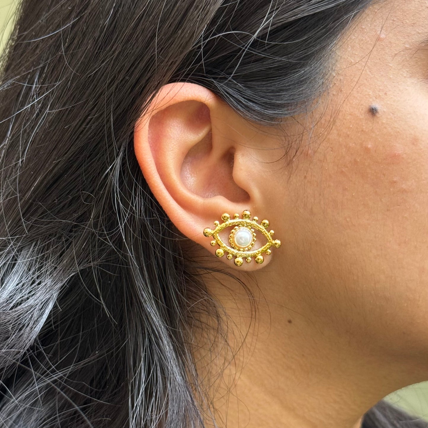 Pearl Vision - Evil Eye Earrings