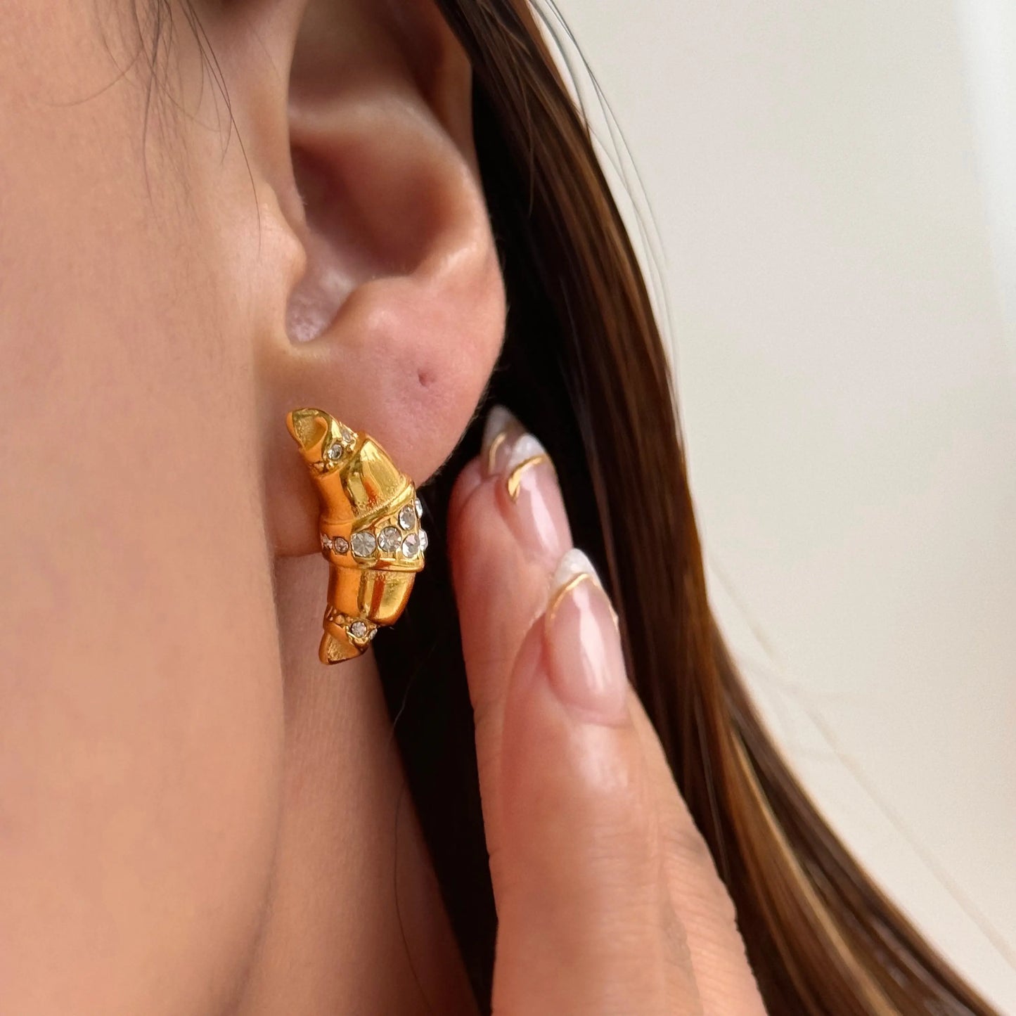 Butter Babe – Gold Croissant Earrings