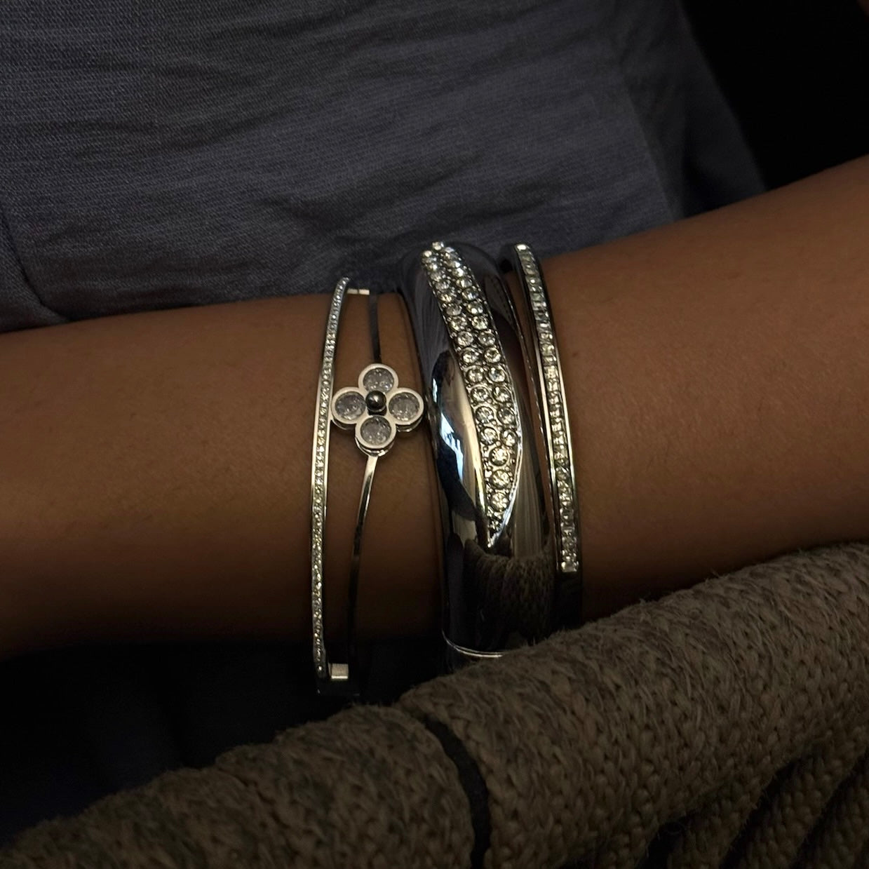 Flirt Alert – Stackable Silver Bangle