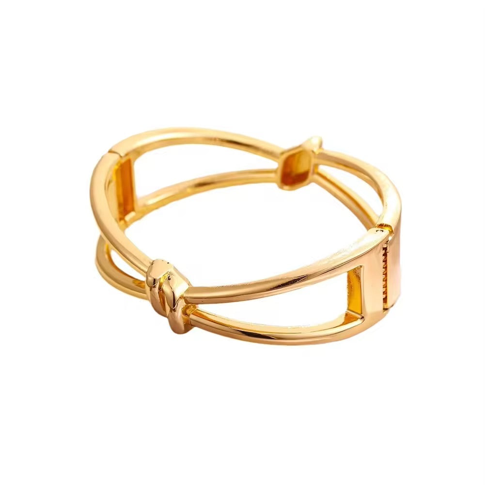 Cuffed Again – Rounded Statement Gold Cuff