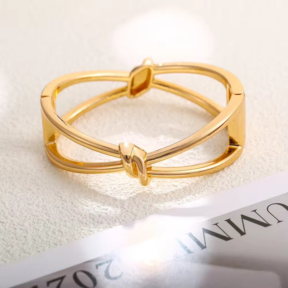 Cuffed Again – Rounded Statement Gold Cuff