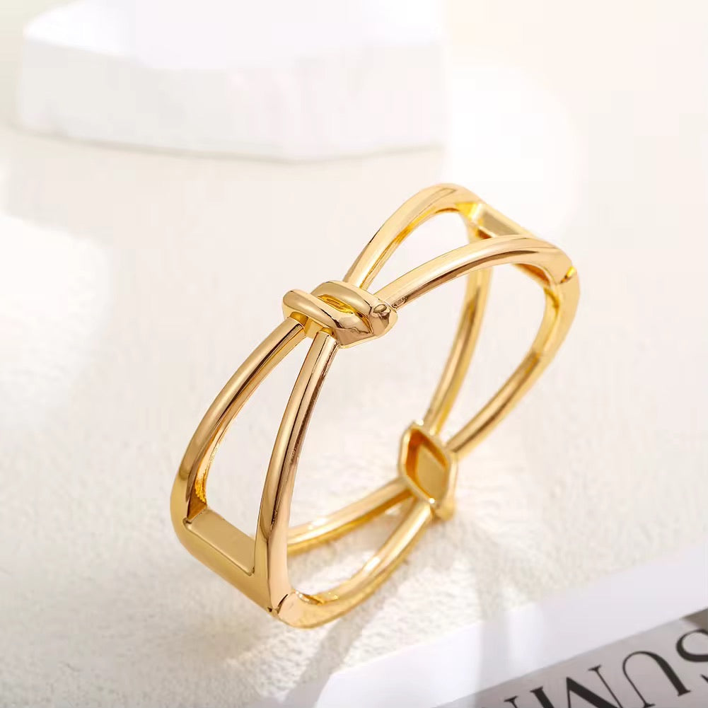 Cuffed Again – Rounded Statement Gold Cuff