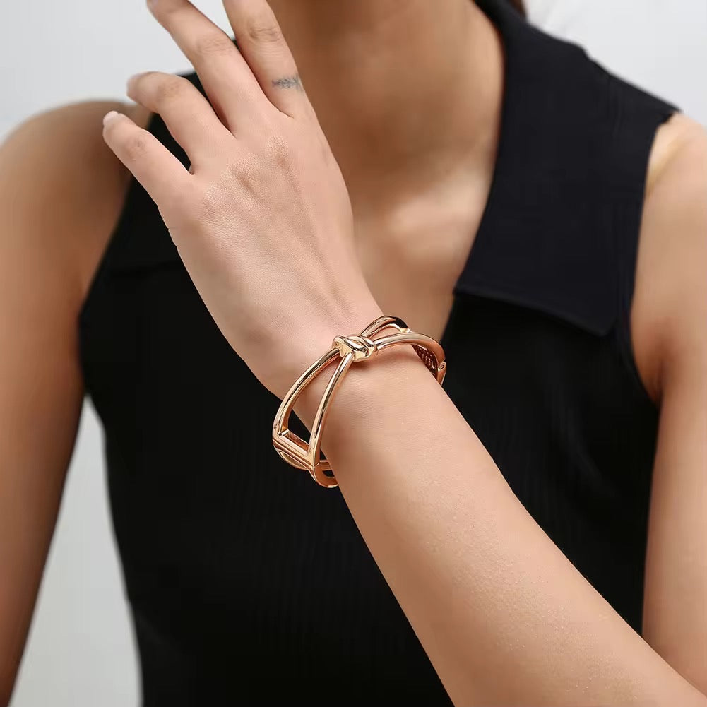 Cuffed Again – Rounded Statement Gold Cuff