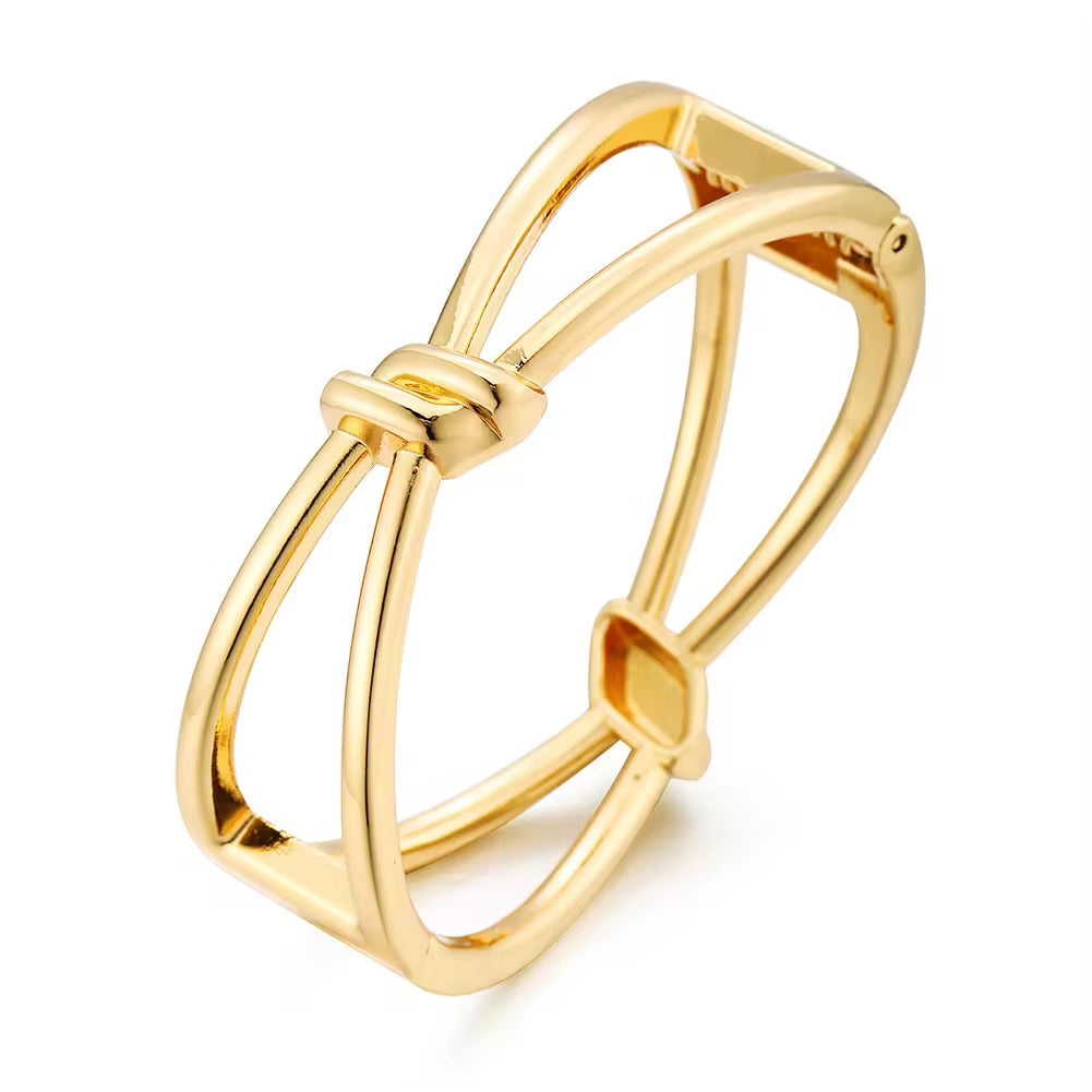 Cuffed Again – Rounded Statement Gold Cuff