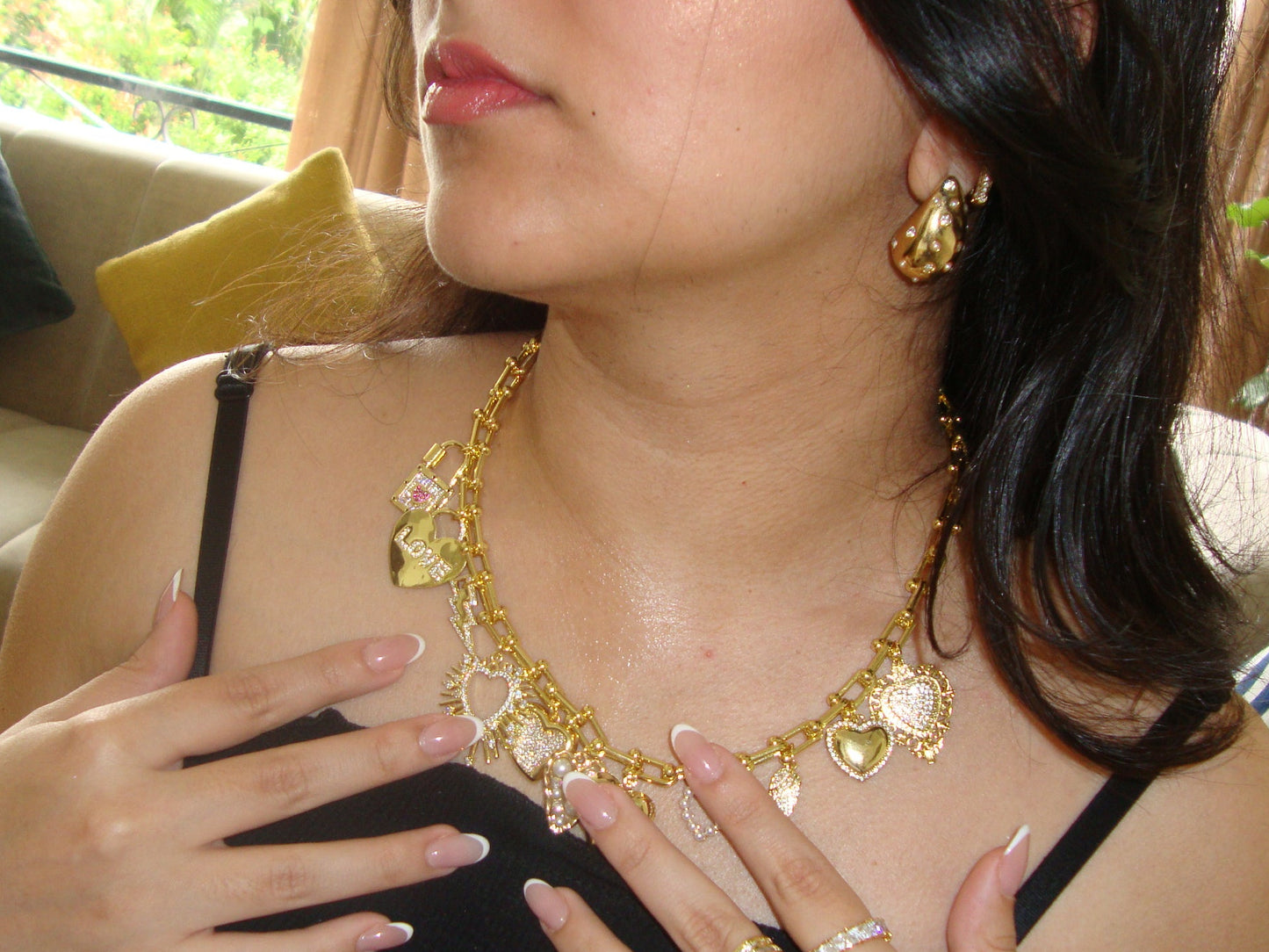Bad Gal Bling - Chunky Gold Charm Necklace