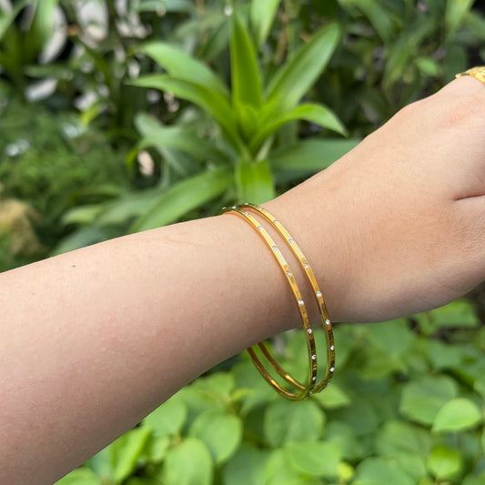 Gold Digger – Crystal Studded Gold Bangles