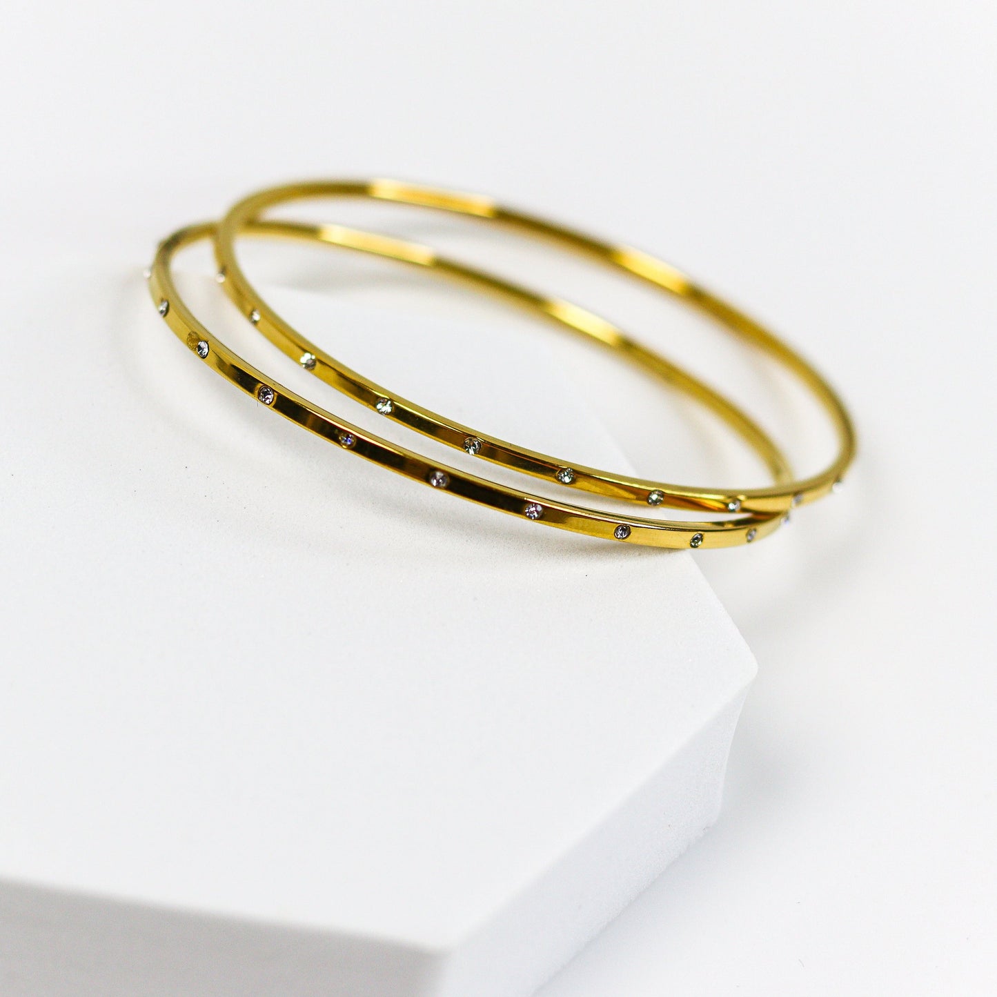 Gold Digger – Crystal Studded Gold Bangles