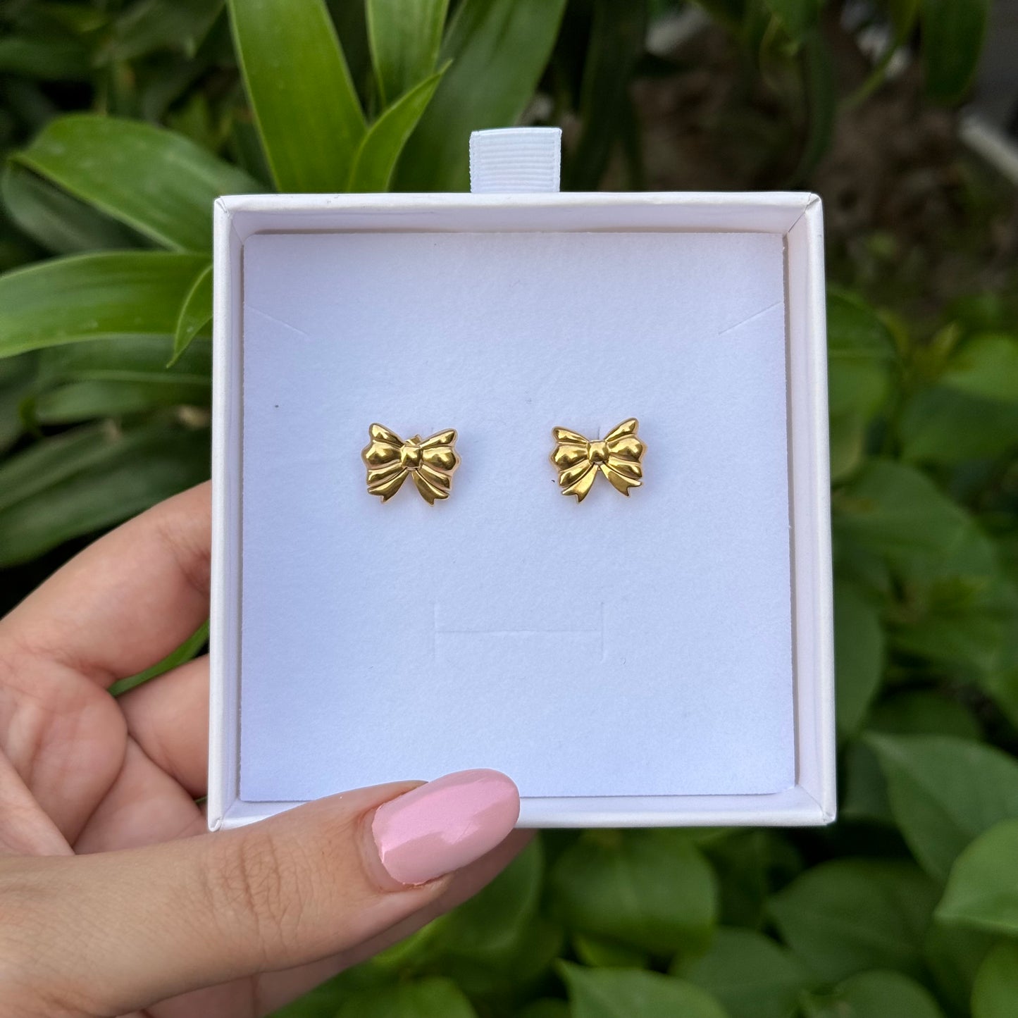 Golden Bow - Dainty Bow Earrings