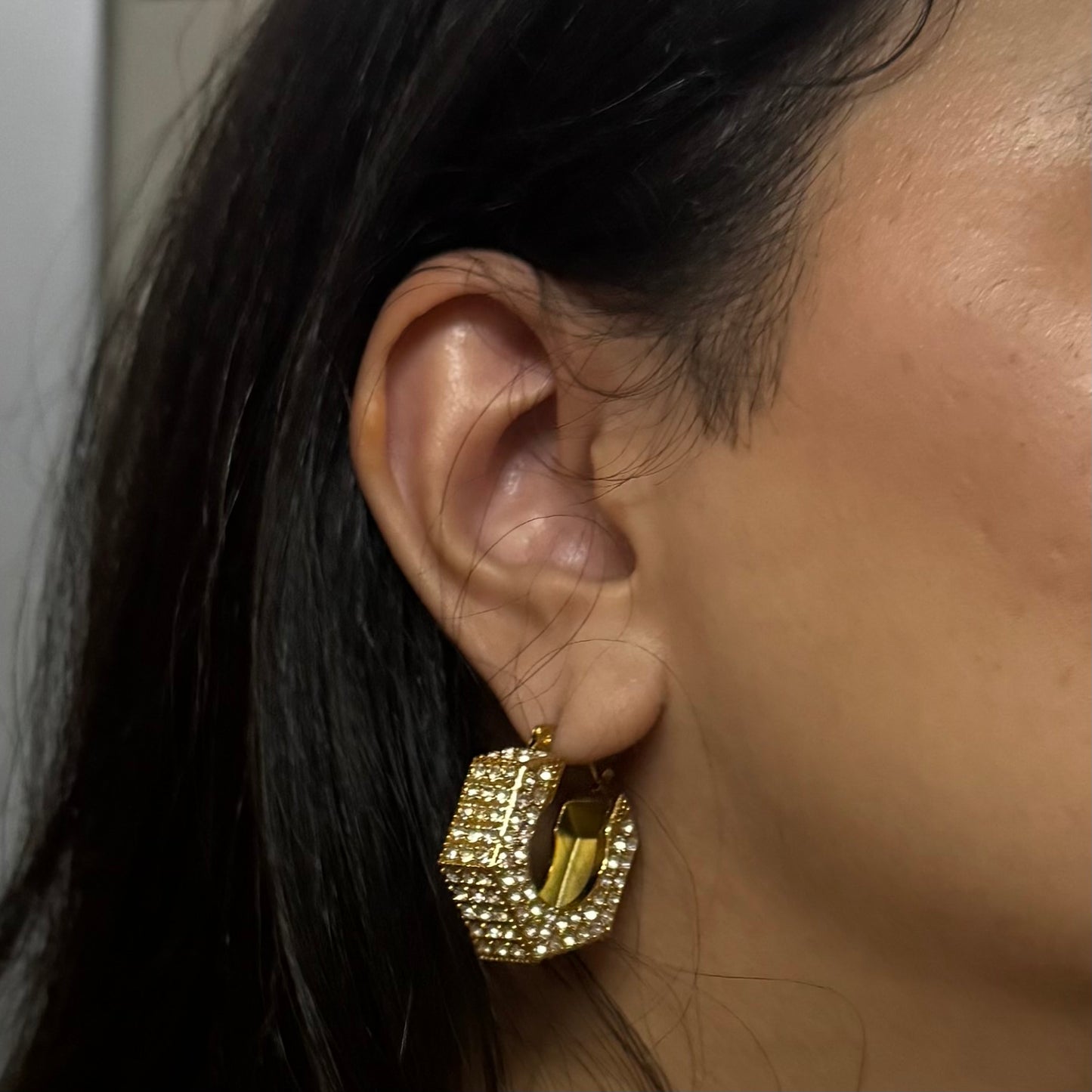 Main Character – Crystal-Heavy Bold Hoops