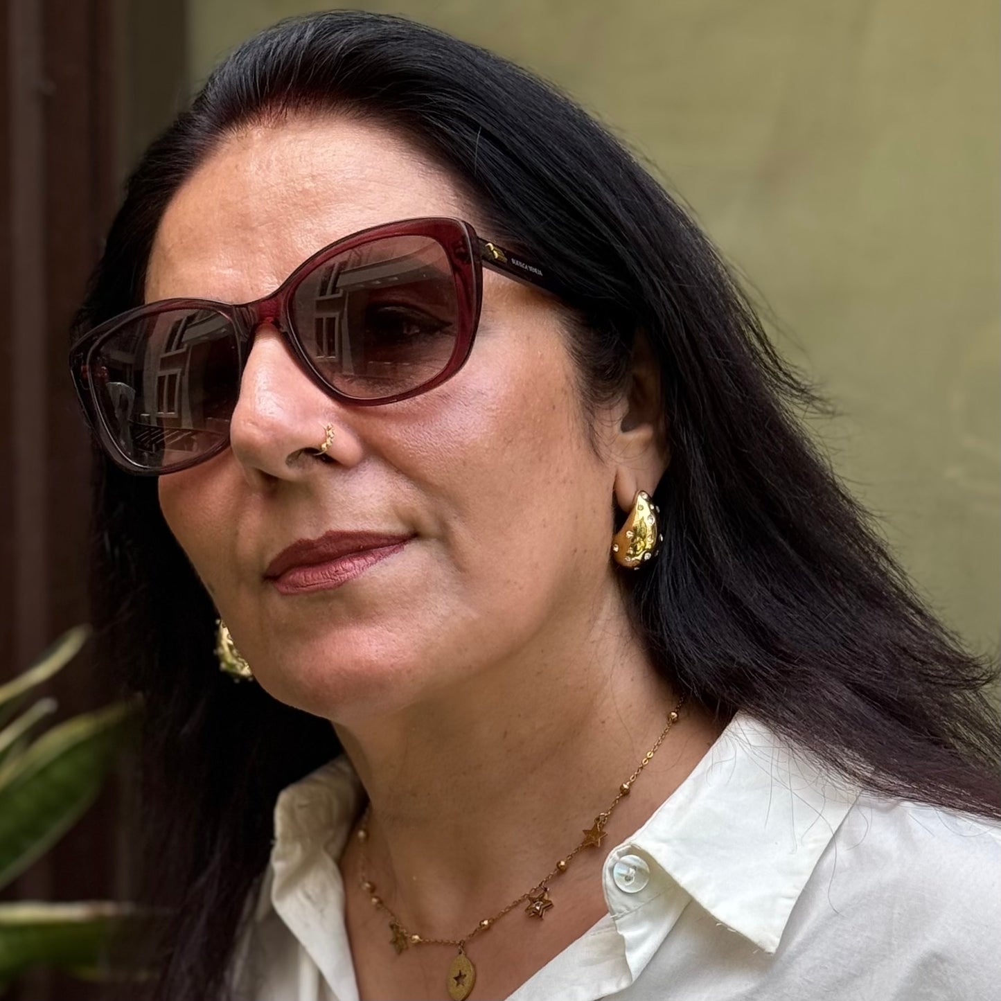 Meltdown – Crystal-Dotted Gold Statement Drops