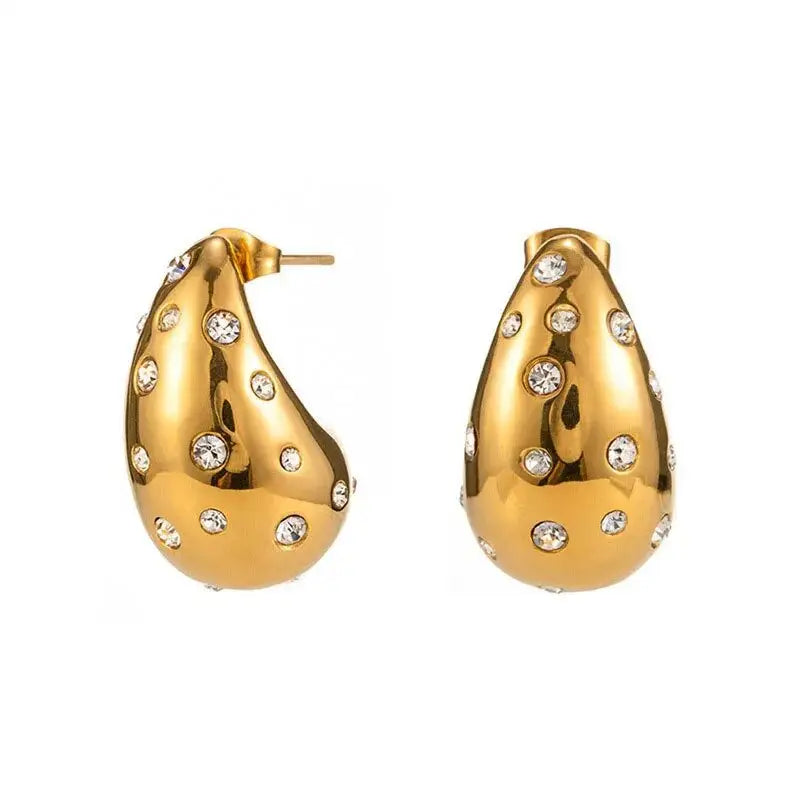Meltdown – Crystal-Dotted Gold Statement Drops