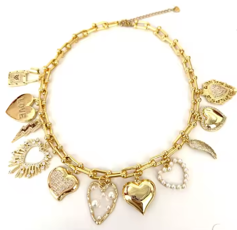 Bad Gal Bling - Chunky Gold Charm Necklace