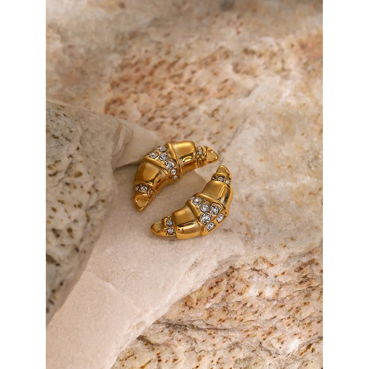 Butter Babe – Gold Croissant Earrings