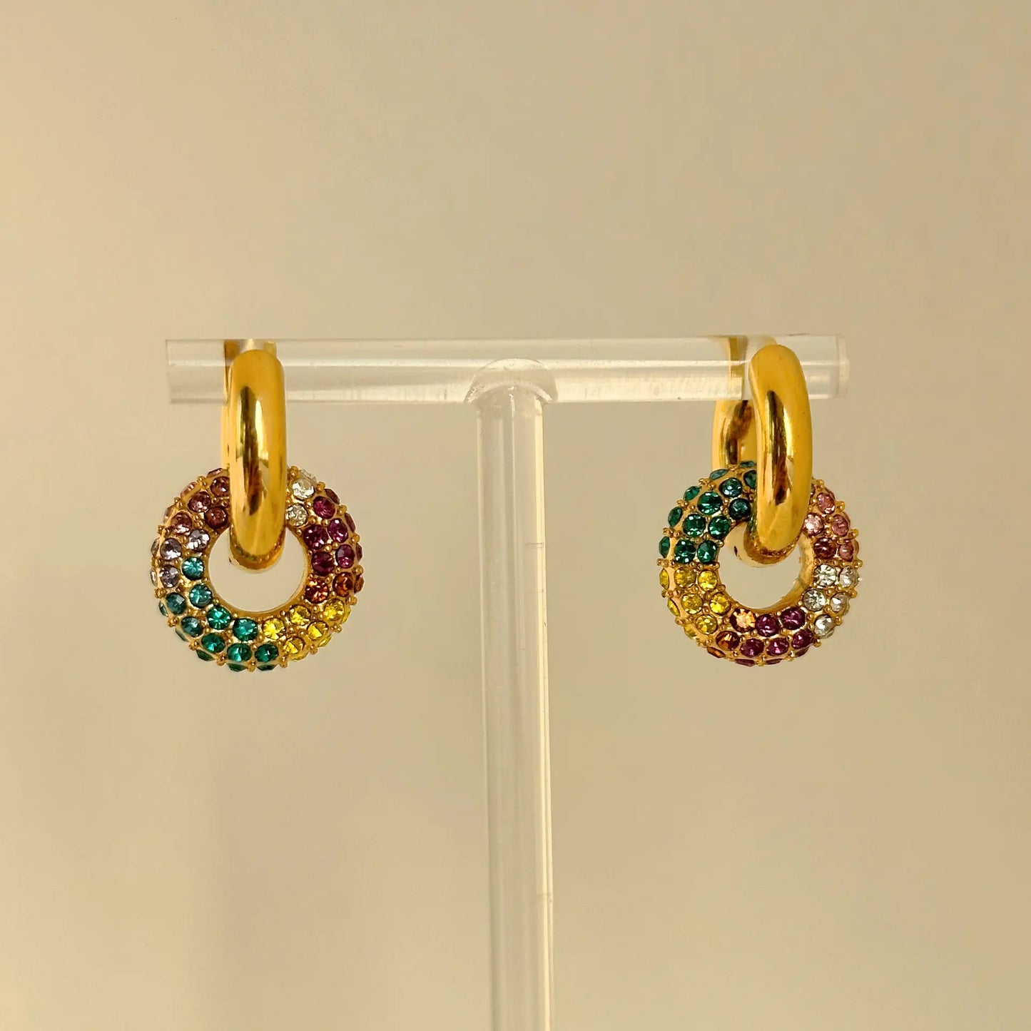 Pop Rocks - Y2K Gold & Rainbow Statement Hoops